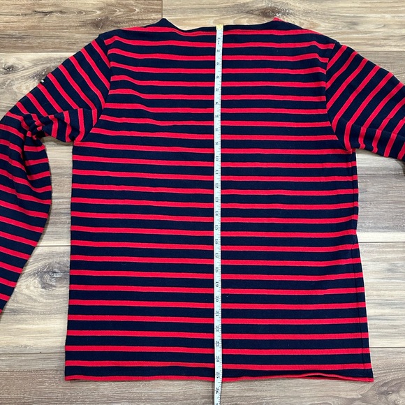 Saint James Women’s Breton Stripe Long Sleeve 100% Cotton Top Red Navy Size M - Picture 9 of 13